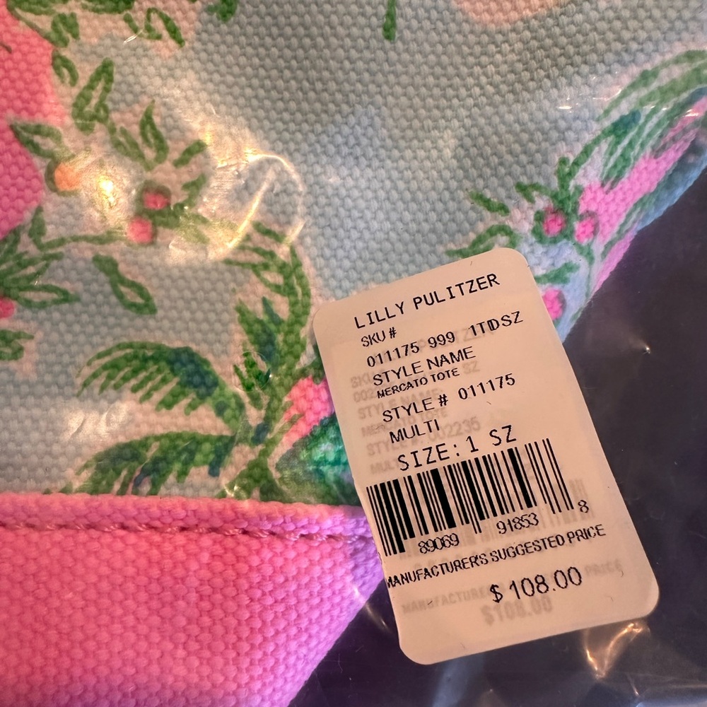 Lilly Pulitzer Mercato Zippered Tote NWT - Picture 3 of 9